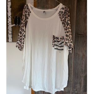 NWOT Cheetah Pocket Tee